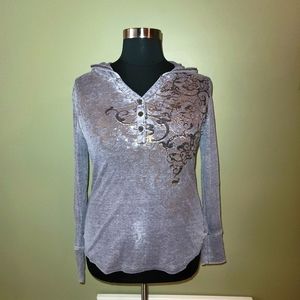 Hooded long sleeve Maurice top